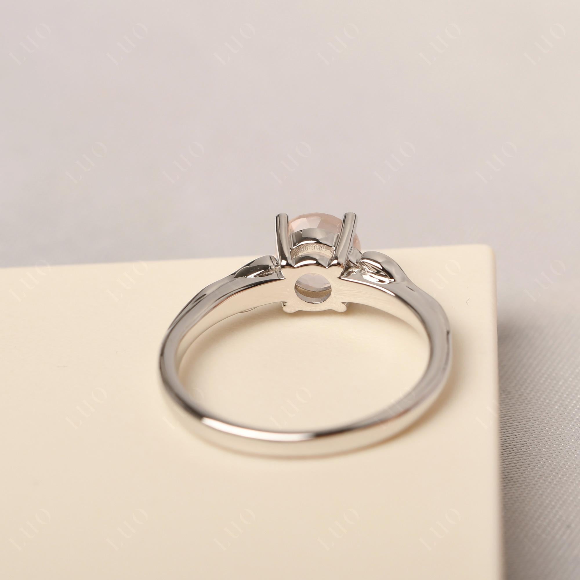 Petite Rose Quartz Tender Leaf Ring - LUO Jewelry