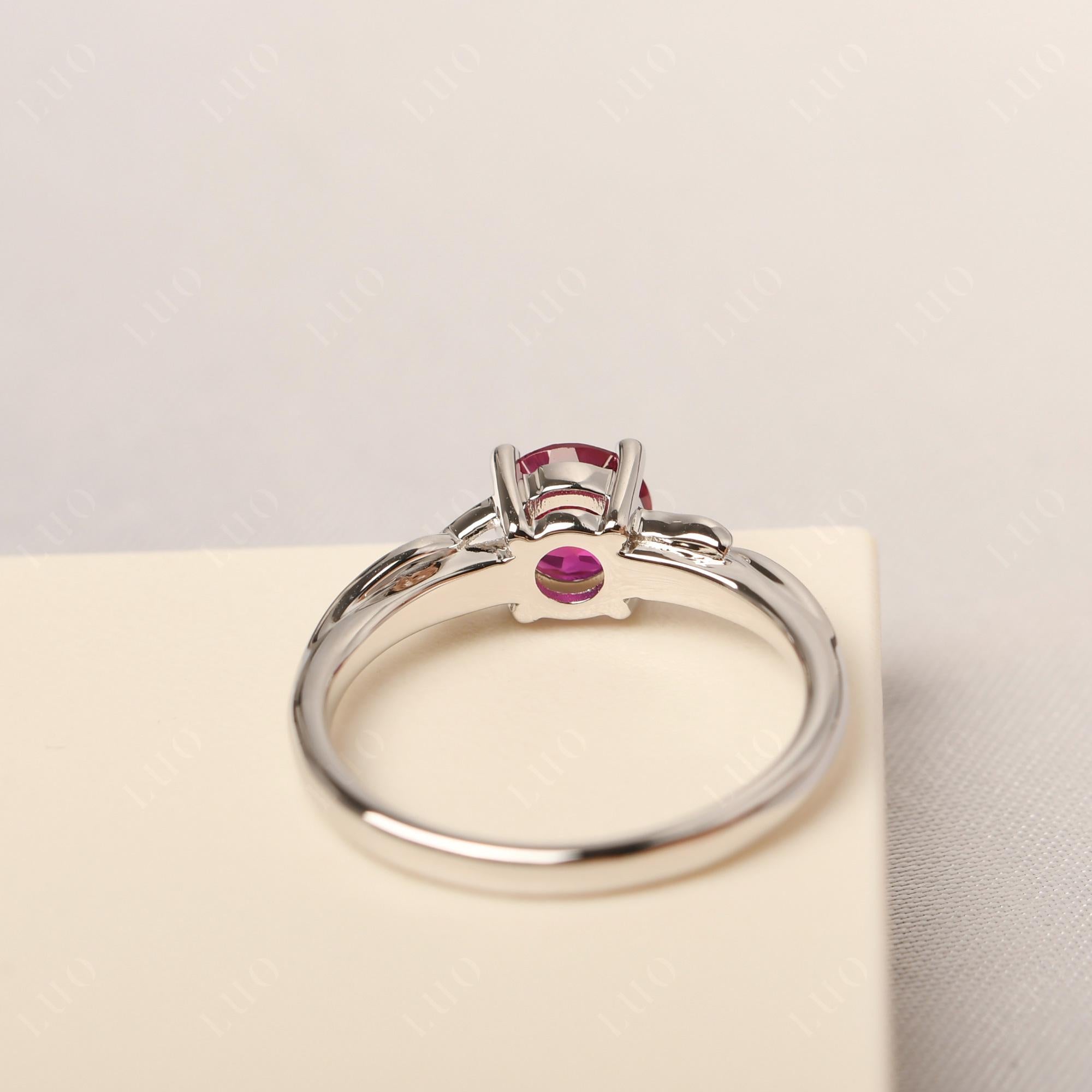 Petite Ruby Tender Leaf Ring - LUO Jewelry