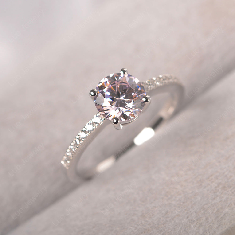 Cubic Zirconia Wedding Ring Round Cut Sterling Silver - LUO Jewelry