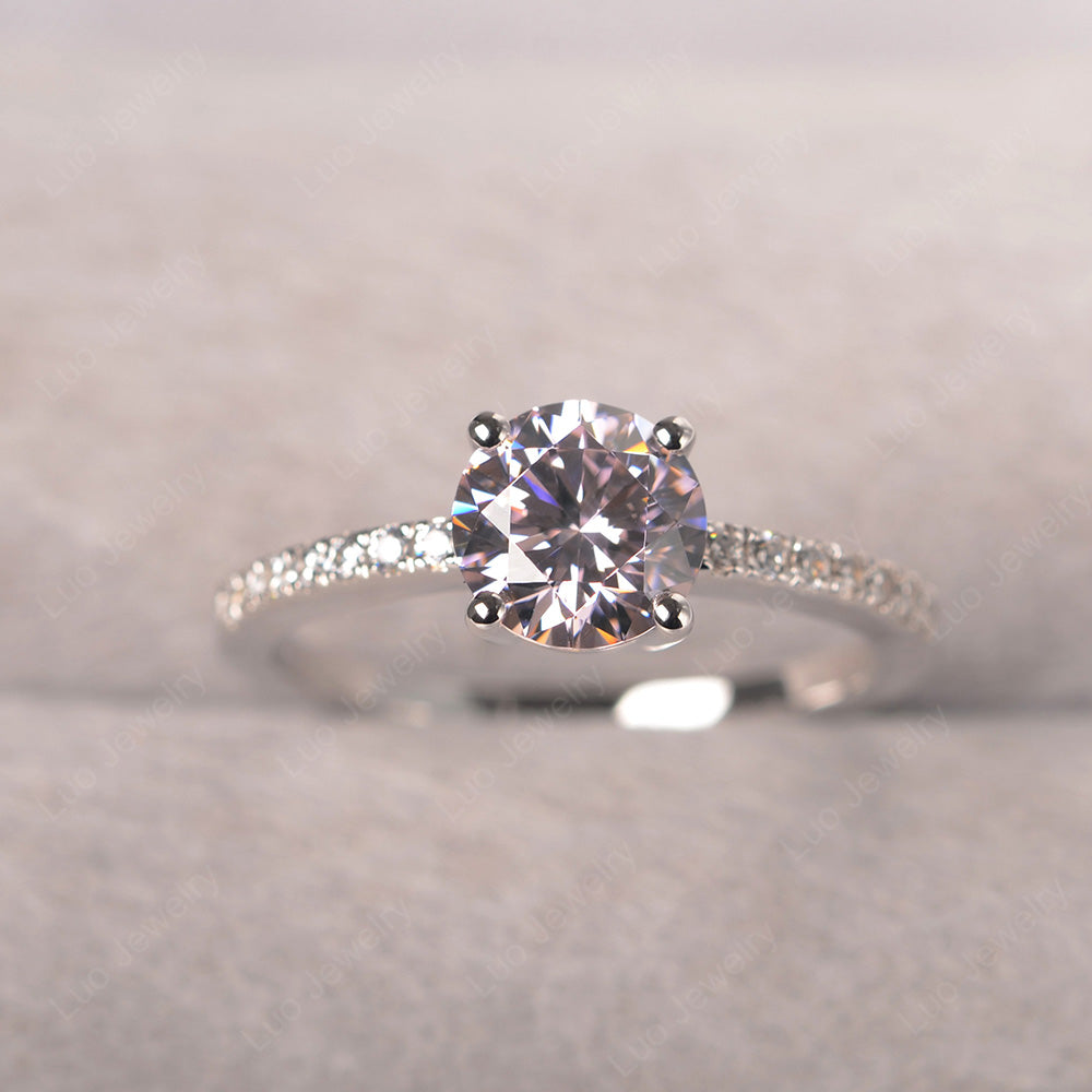 Cubic Zirconia Wedding Ring Round Cut Sterling Silver - LUO Jewelry