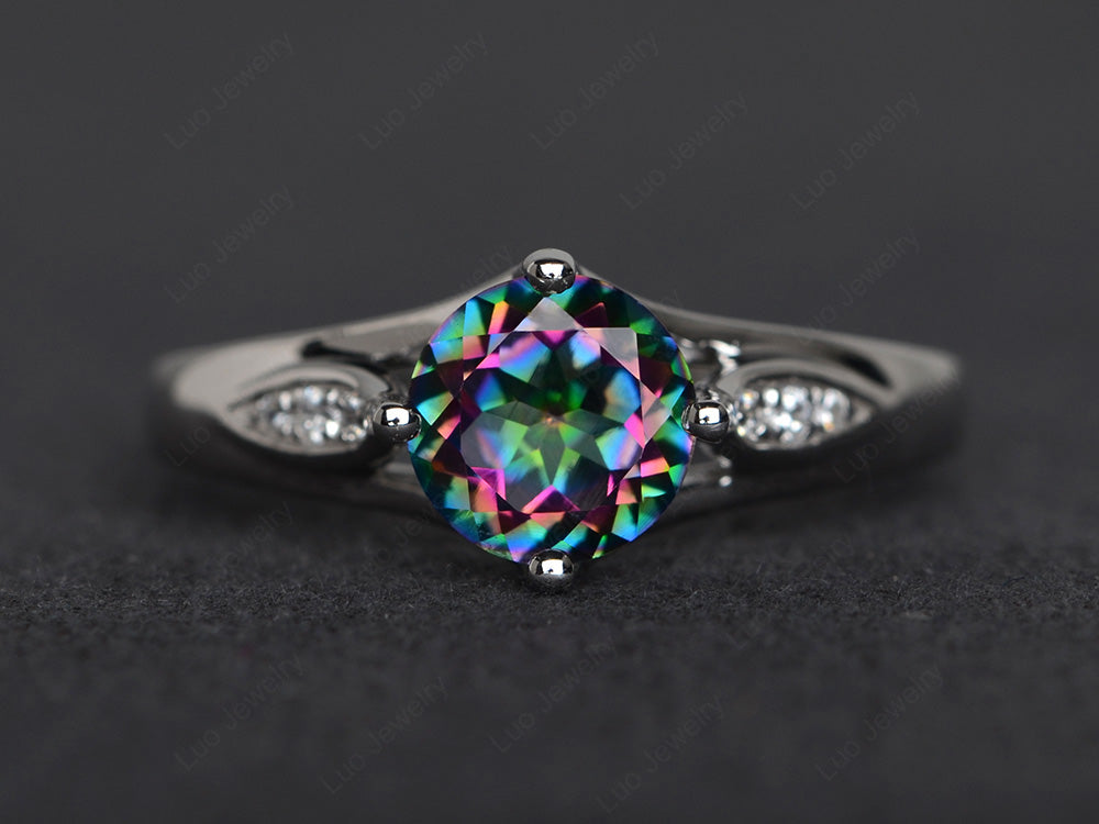 Vintage Round Cut Mystic Topaz Ring | LUO display picture 1