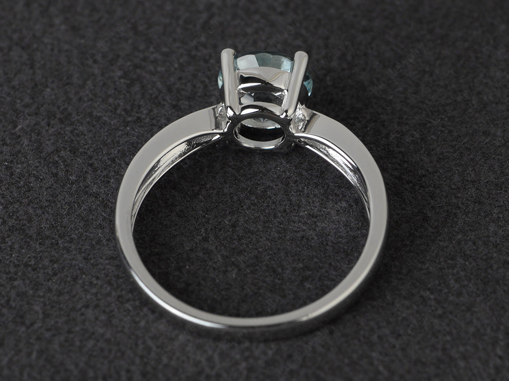 Round Cut Aquamarine Engagement Ring - LUO Jewelry