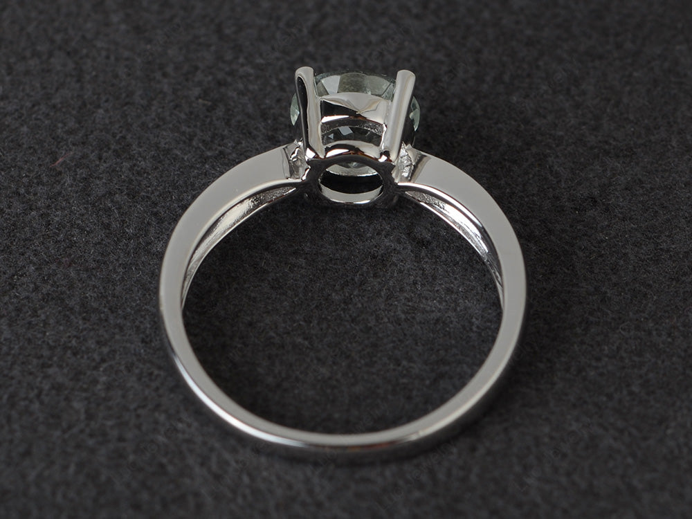 Round Cut Green Amethyst Engagement Ring - LUO Jewelry