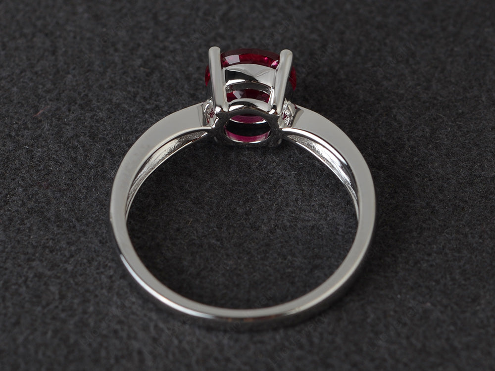Round Cut Ruby Engagement Ring - LUO Jewelry