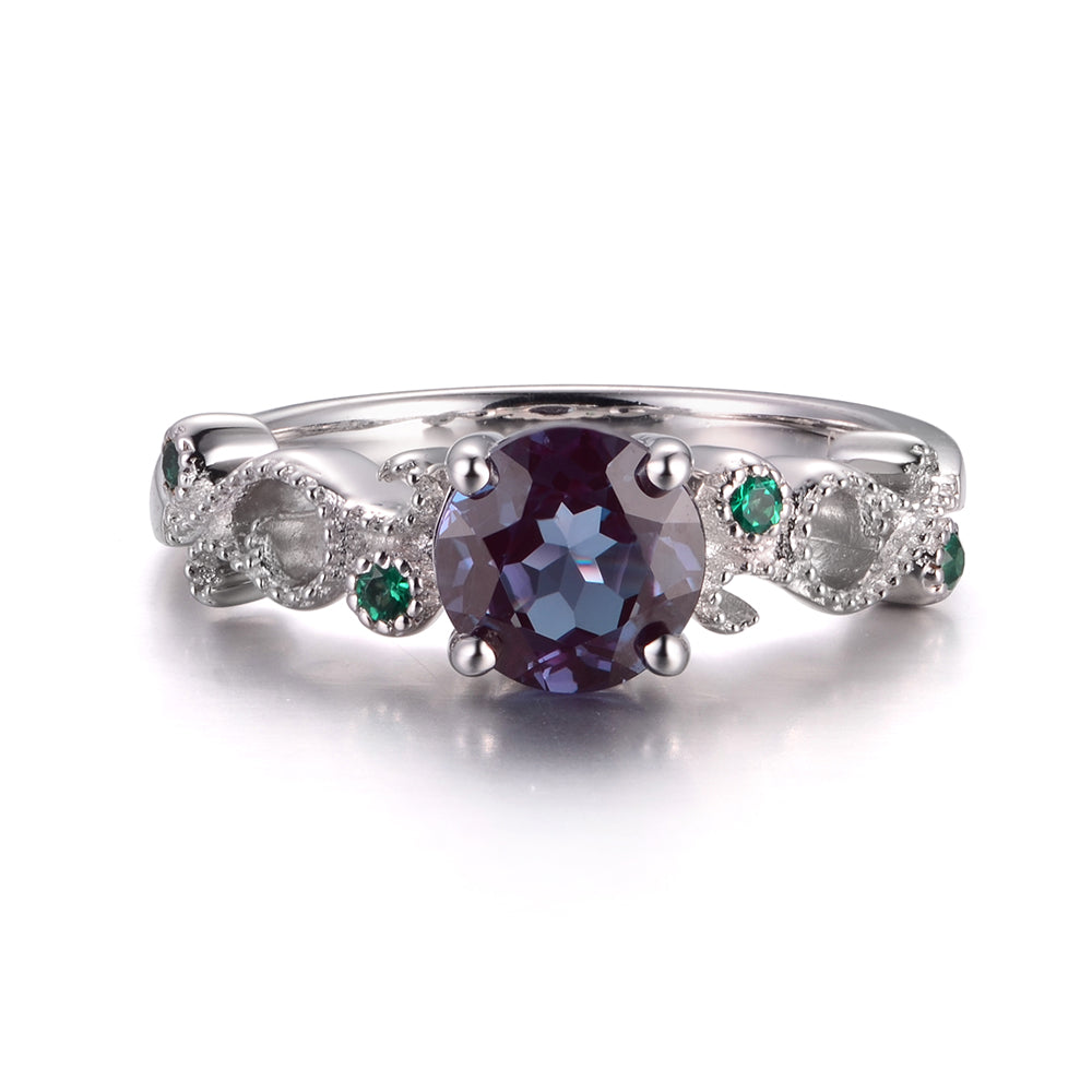 Vintage Alexandrite Ring Art Deco Yellow Gold - LUO Jewelry