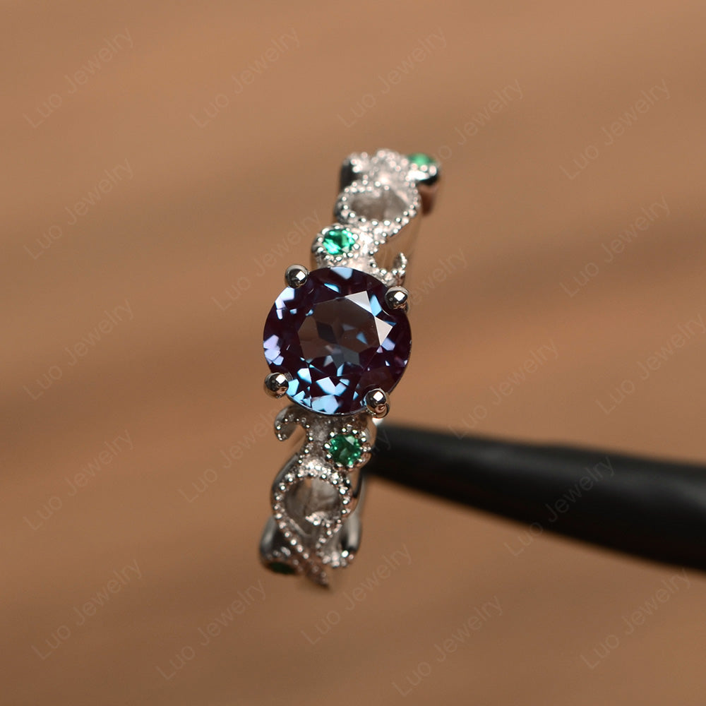 Vintage Alexandrite Ring Art Deco Yellow Gold - LUO Jewelry