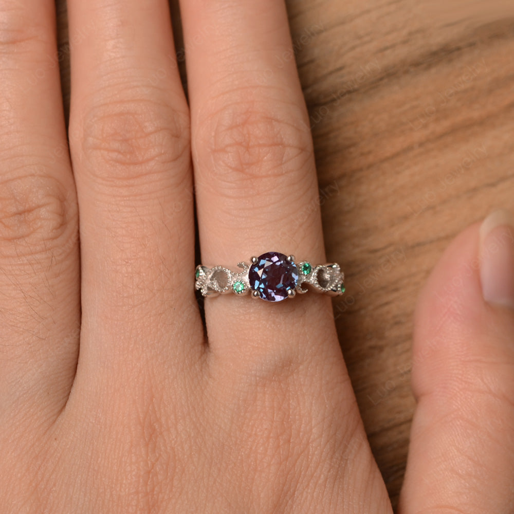 Vintage Alexandrite Ring Art Deco Yellow Gold - LUO Jewelry