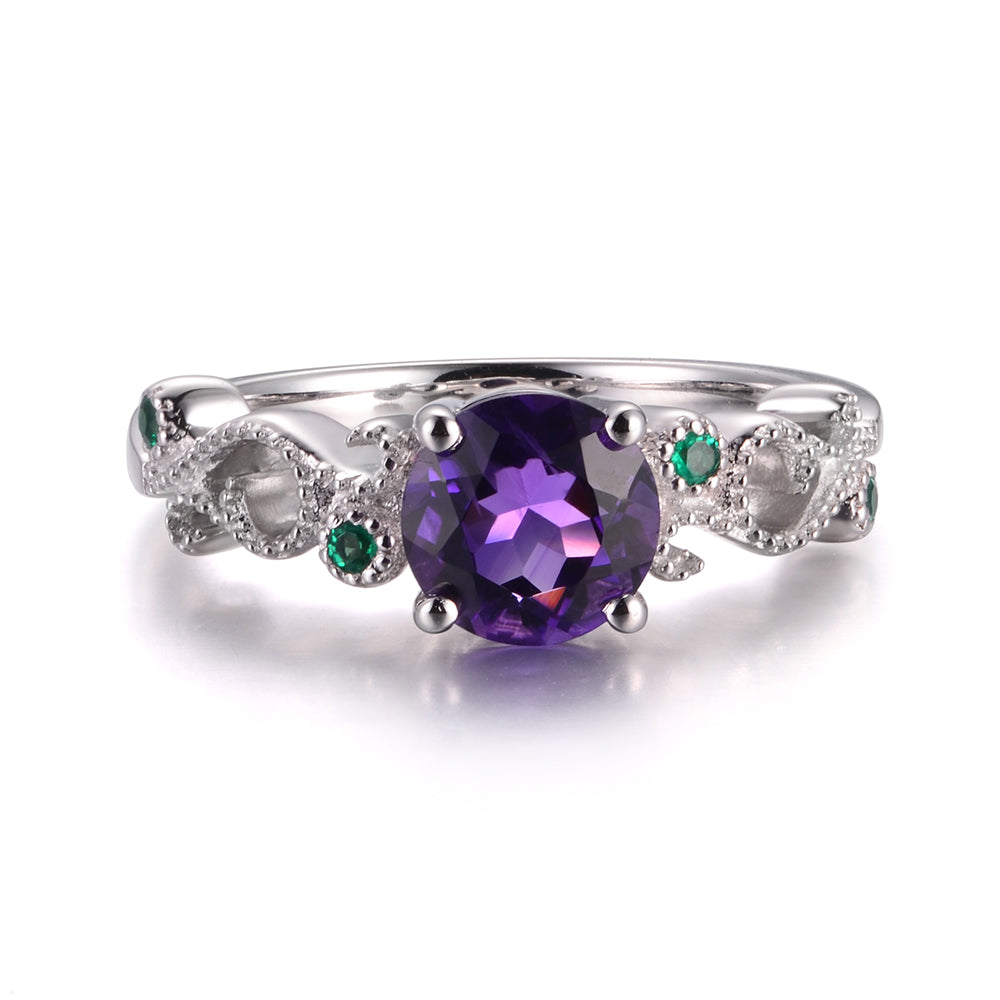 Vintage Amethyst Ring Art Deco Yellow Gold - LUO Jewelry