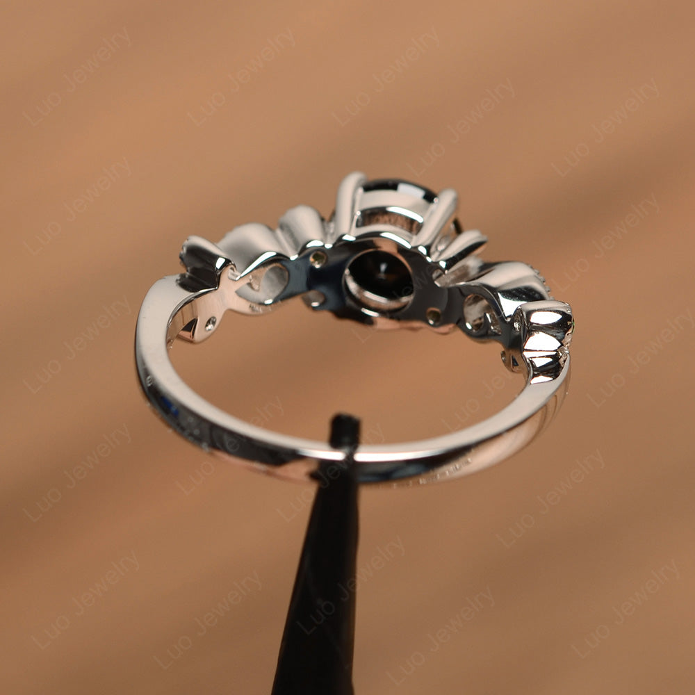 Vintage Black Stone Ring Art Deco Yellow Gold - LUO Jewelry