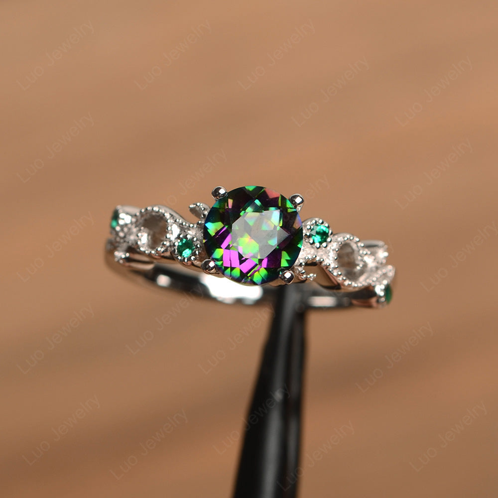 Vintage Mystic Topaz Ring Art Deco Yellow Gold - LUO Jewelry