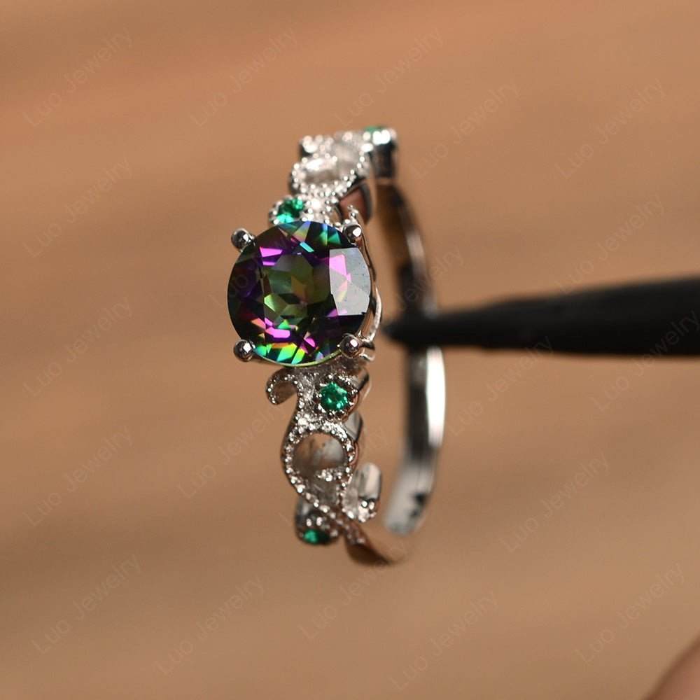 Vintage Mystic Topaz Ring Art Deco Yellow Gold - LUO Jewelry