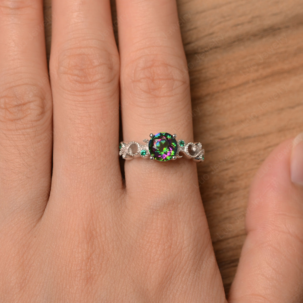 Vintage Mystic Topaz Ring Art Deco Yellow Gold - LUO Jewelry