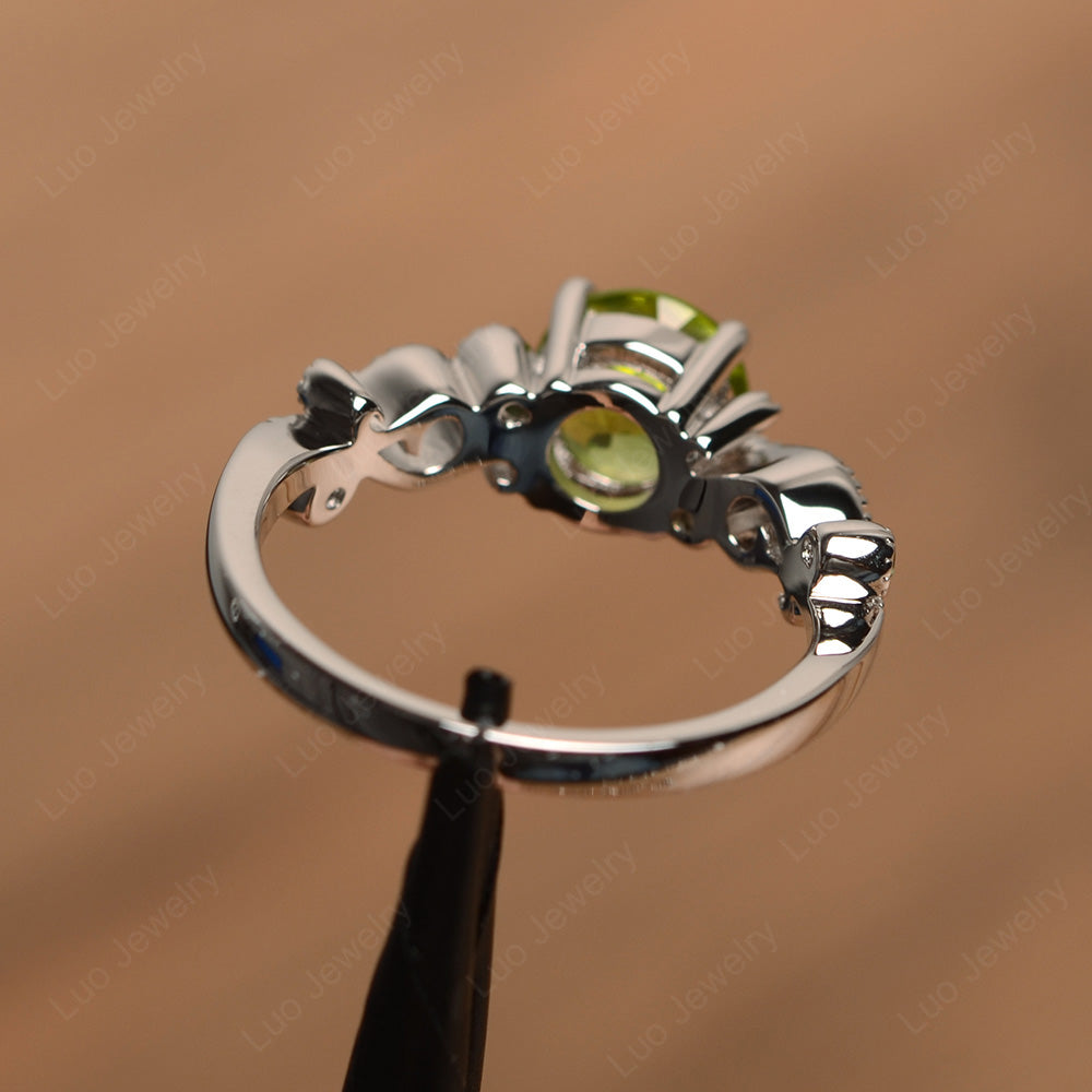 Vintage Peridot Ring Art Deco Yellow Gold - LUO Jewelry