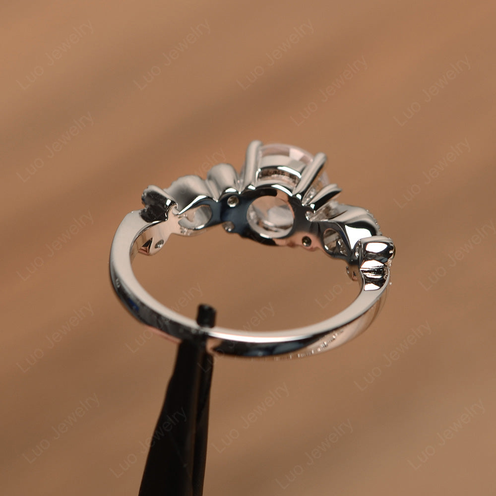 Vintage Rose Quartz Ring Art Deco Yellow Gold - LUO Jewelry