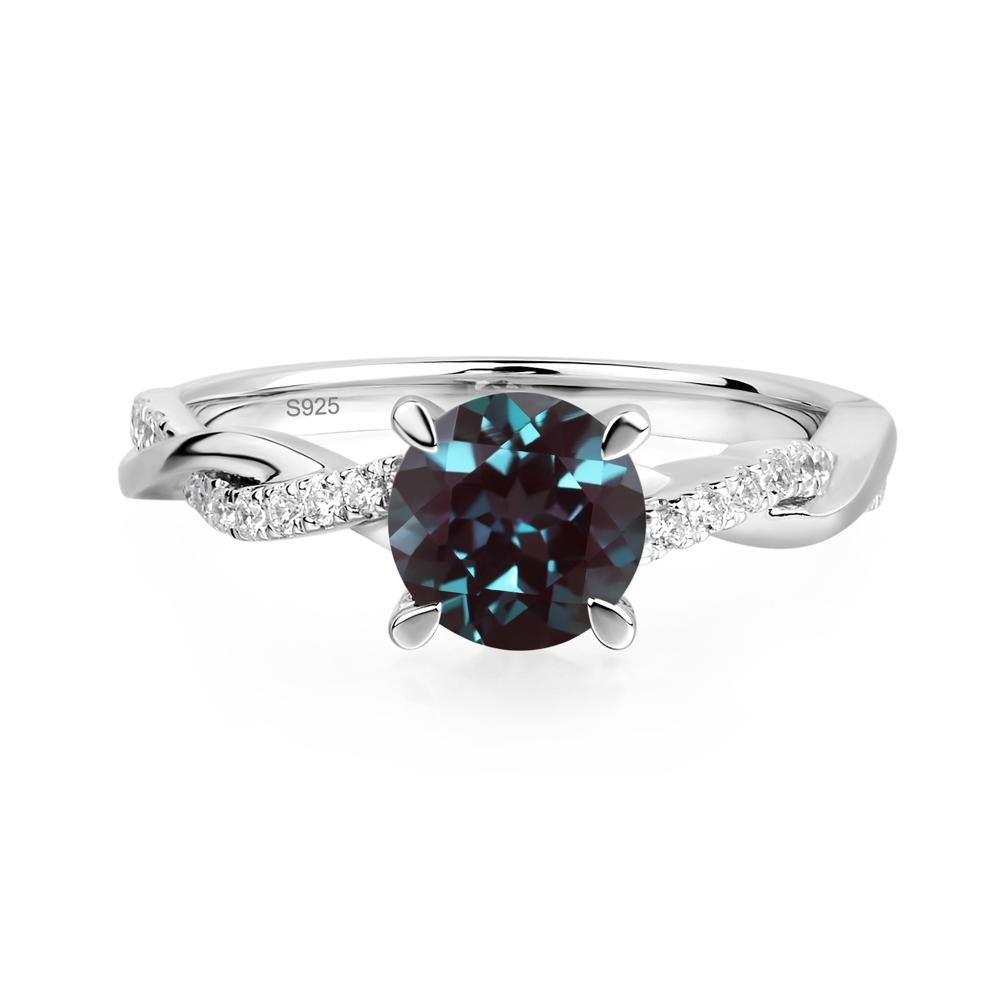 Alexandrite Twisted Engagement Ring - LUO Jewelry #metal_sterling silver