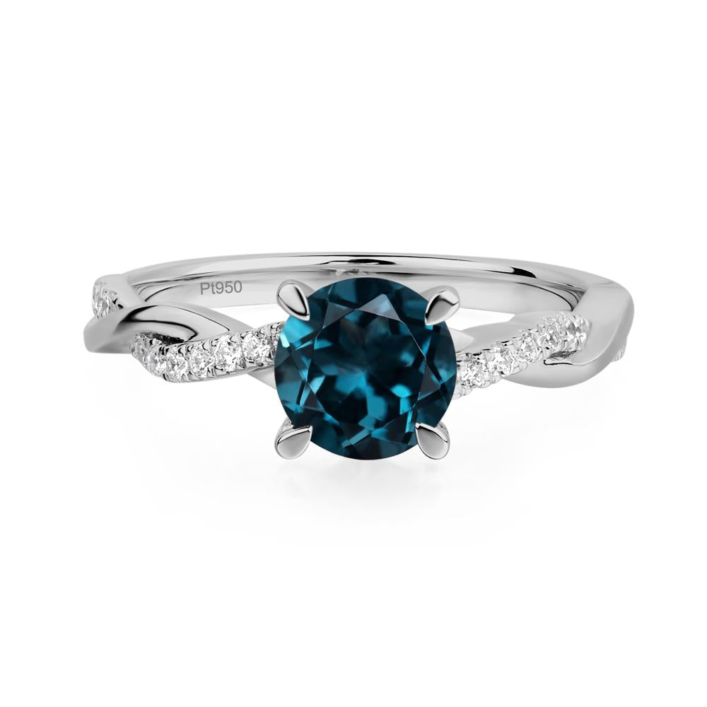 London Blue Topaz Twisted Engagement Ring - LUO Jewelry #metal_platinum