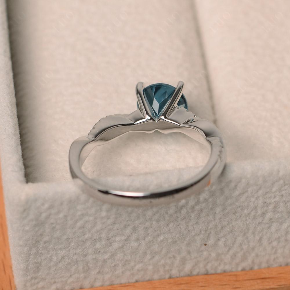 London Blue Topaz Twisted Engagement Ring - LUO Jewelry