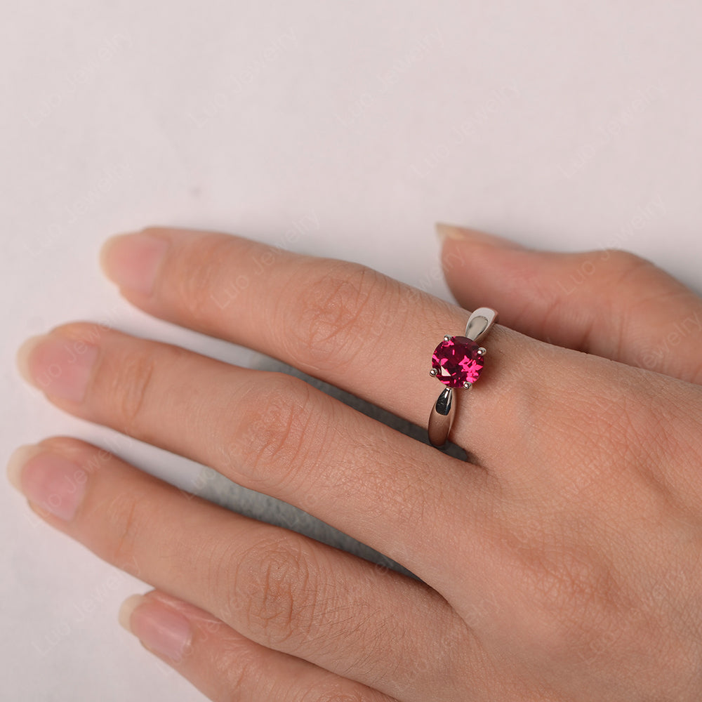 Ruby Solitaire Wedding Ring Yellow Gold - LUO Jewelry