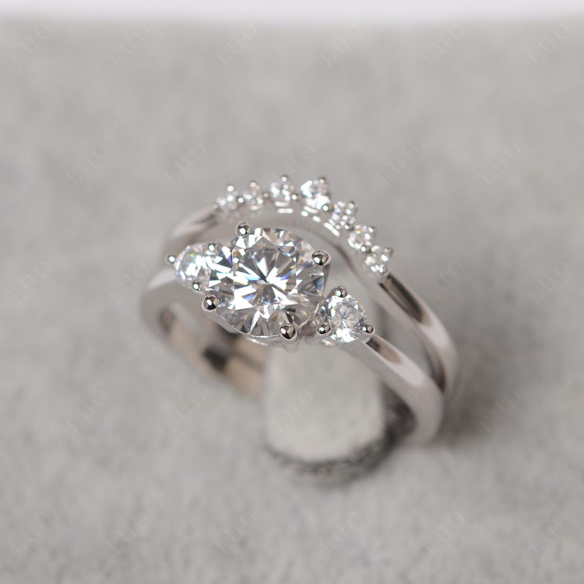 Moissanite Ring Bridal Set Engagement Ring - LUO Jewelry
