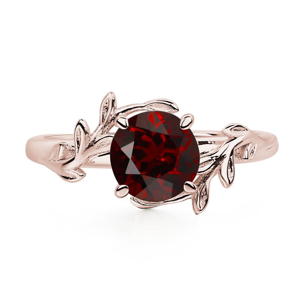 Vine Garnet Solitaire Engagement Ring - LUO Jewelry #metal_14k rose gold