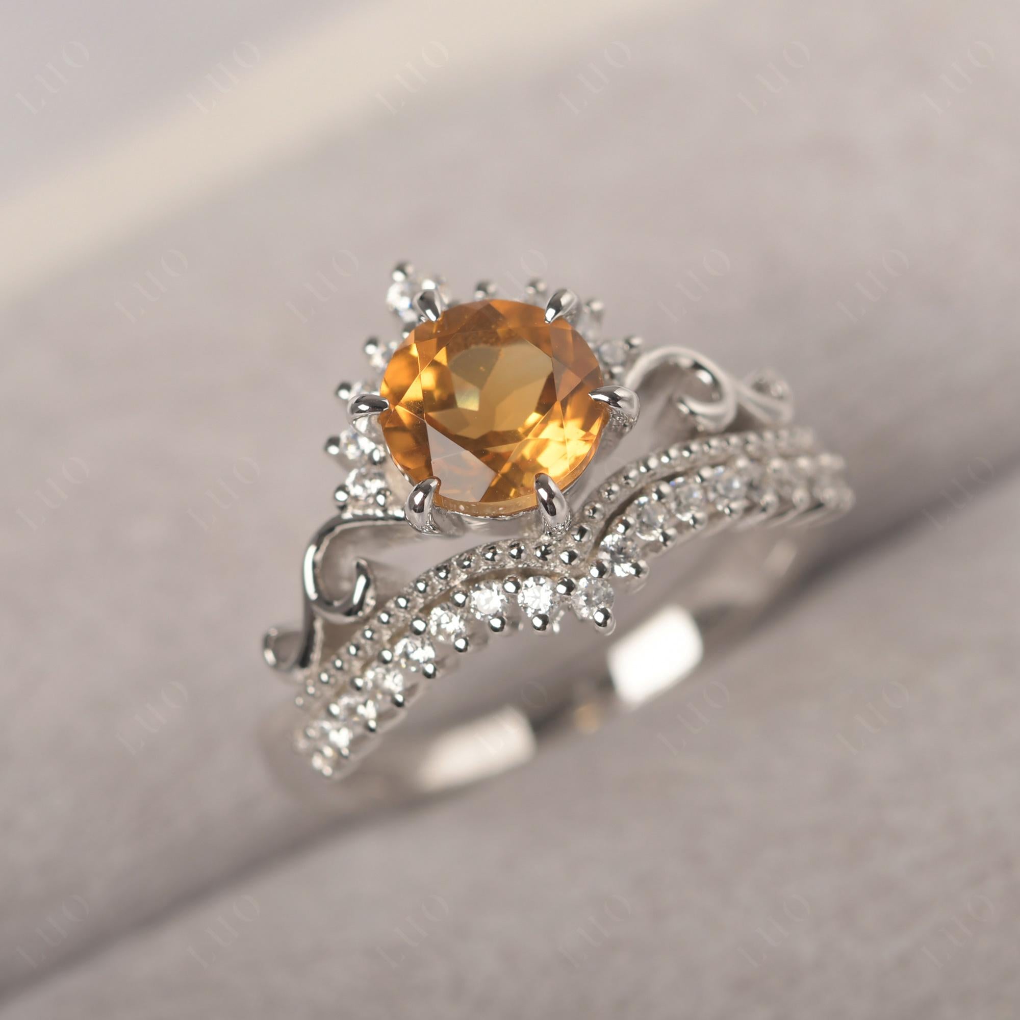 Vintage Citrine Cocktail Ring - LUO Jewelry