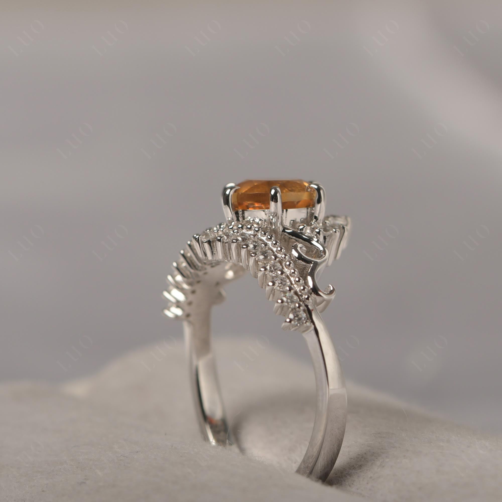 Vintage Citrine Cocktail Ring - LUO Jewelry