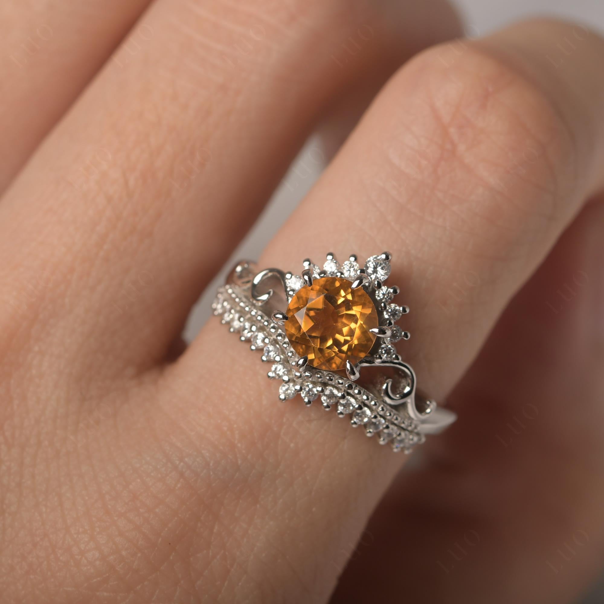Vintage Citrine Cocktail Ring - LUO Jewelry