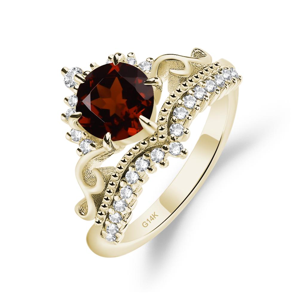 Vintage Garnet Cocktail Ring - LUO Jewelry #metal_14k yellow gold