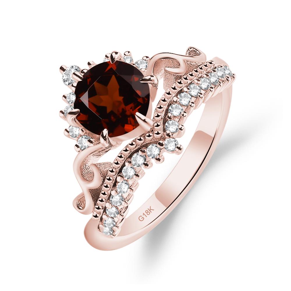 Vintage Garnet Cocktail Ring - LUO Jewelry #metal_18k rose gold