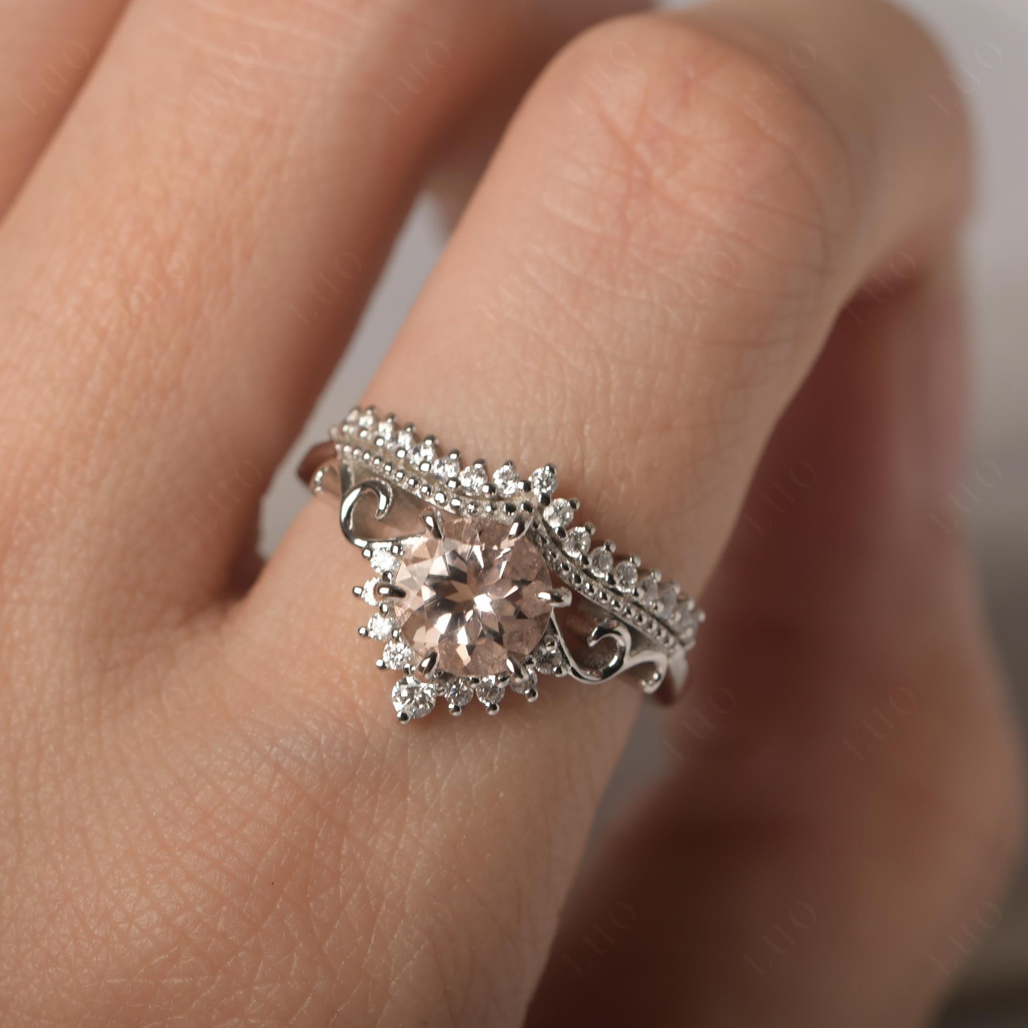 Vintage Morganite Cocktail Ring - LUO Jewelry