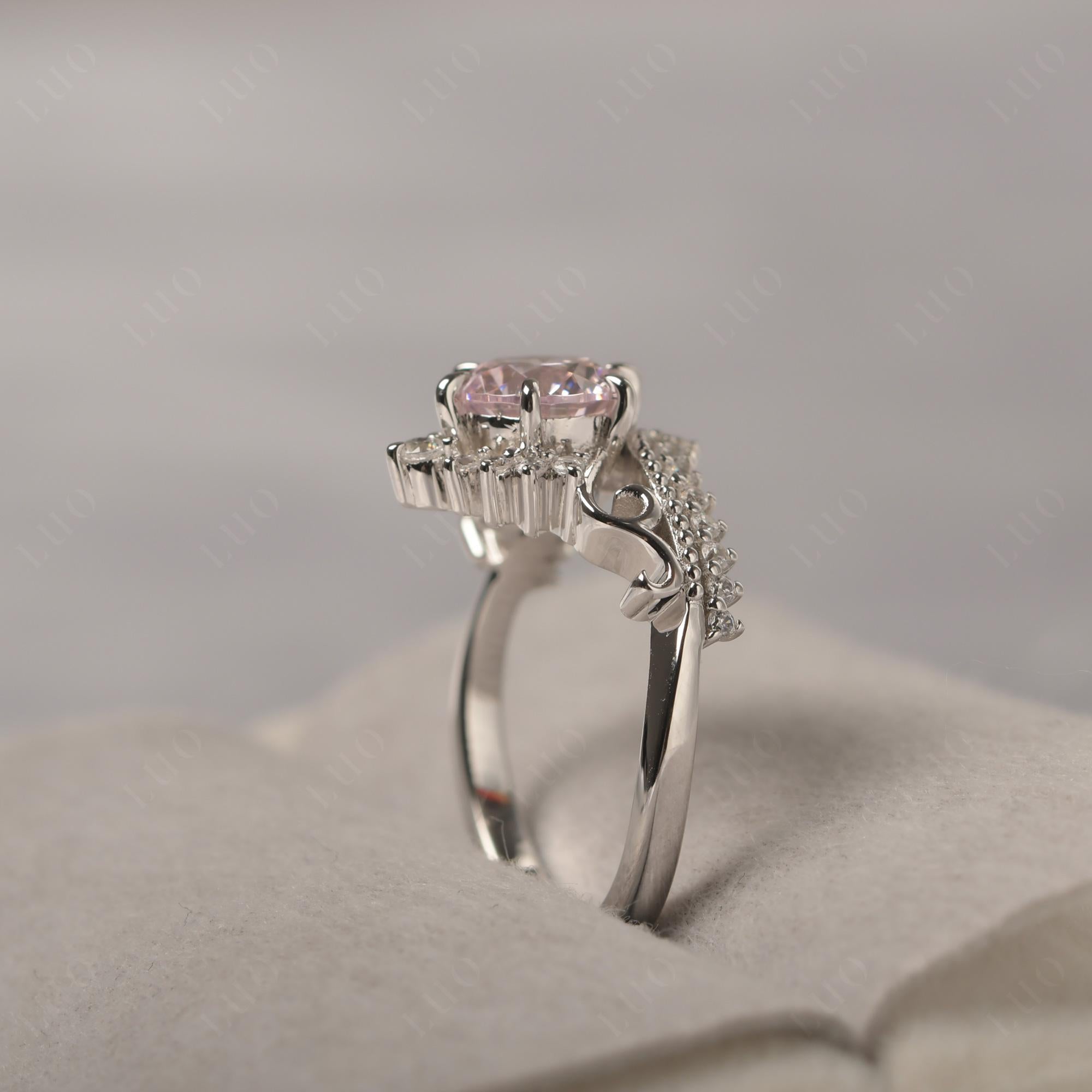 Vintage Pink Cubic Zirconia Cocktail Ring - LUO Jewelry