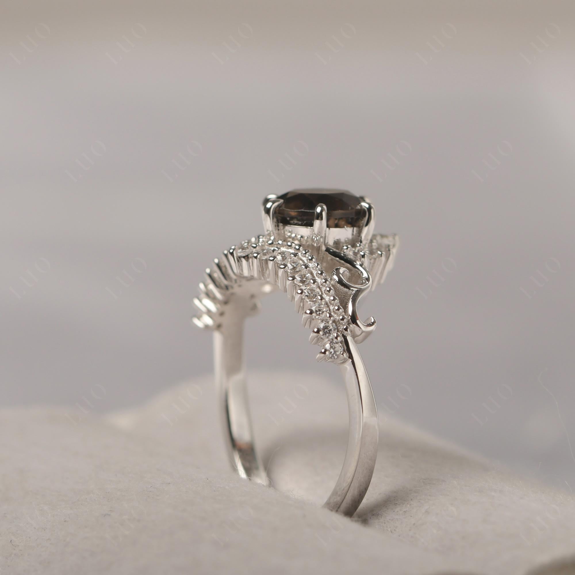Vintage Smoky Quartz Cocktail Ring - LUO Jewelry
