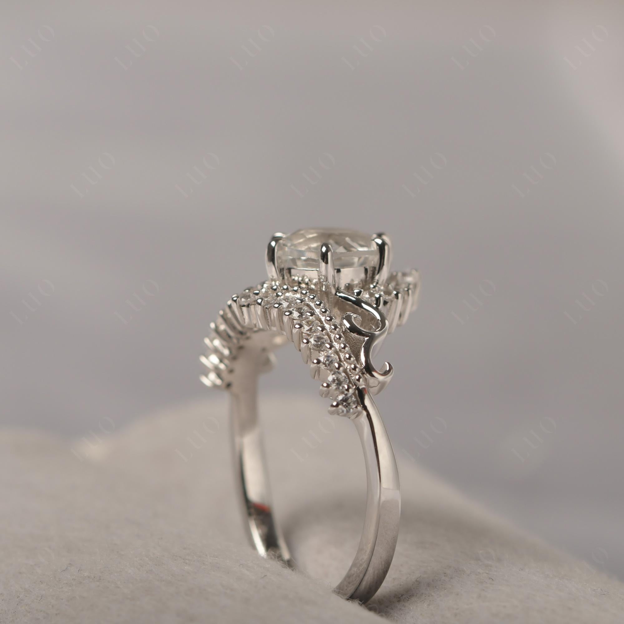Vintage White Topaz Cocktail Ring - LUO Jewelry