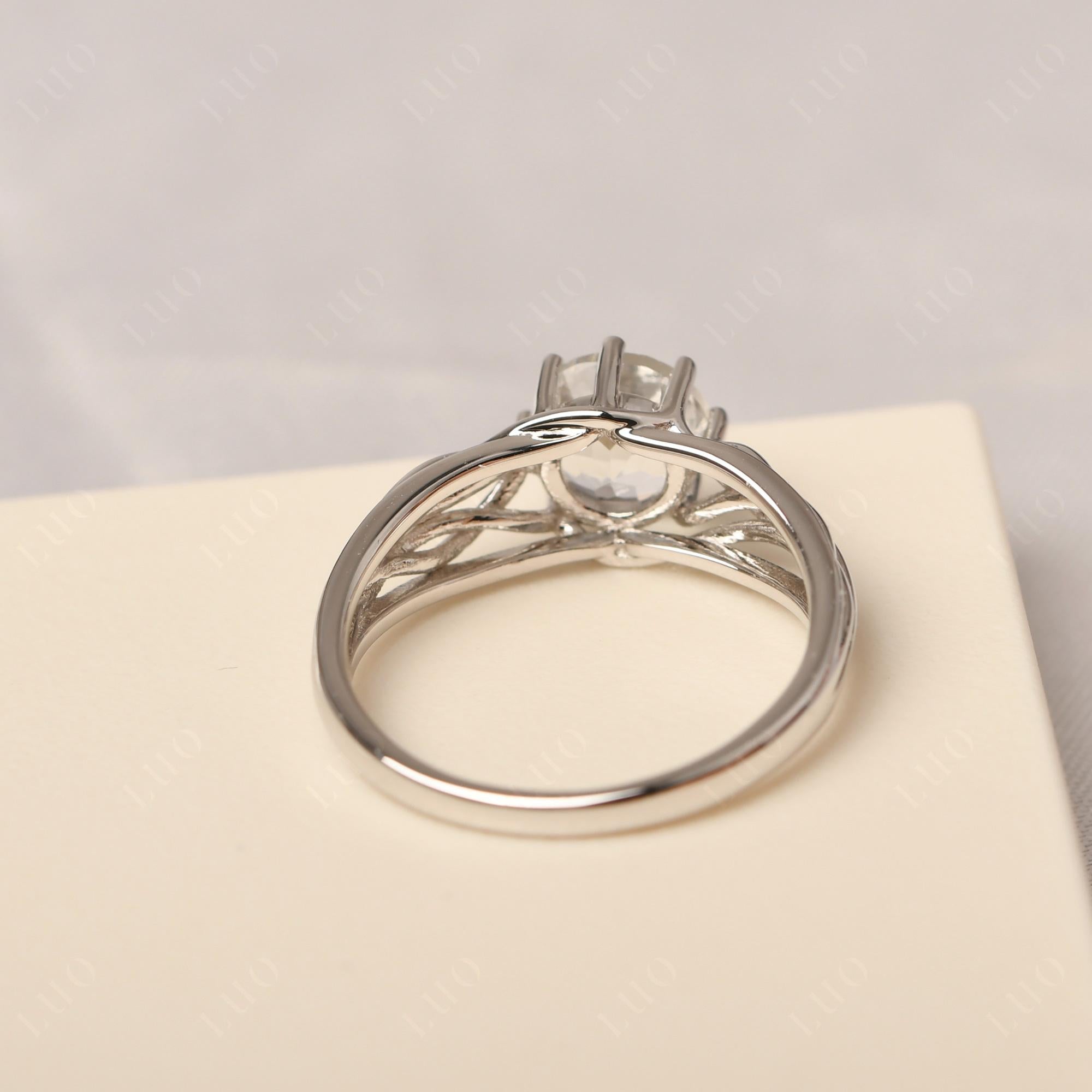 Intertwined White Topaz Wedding Ring - LUO Jewelry