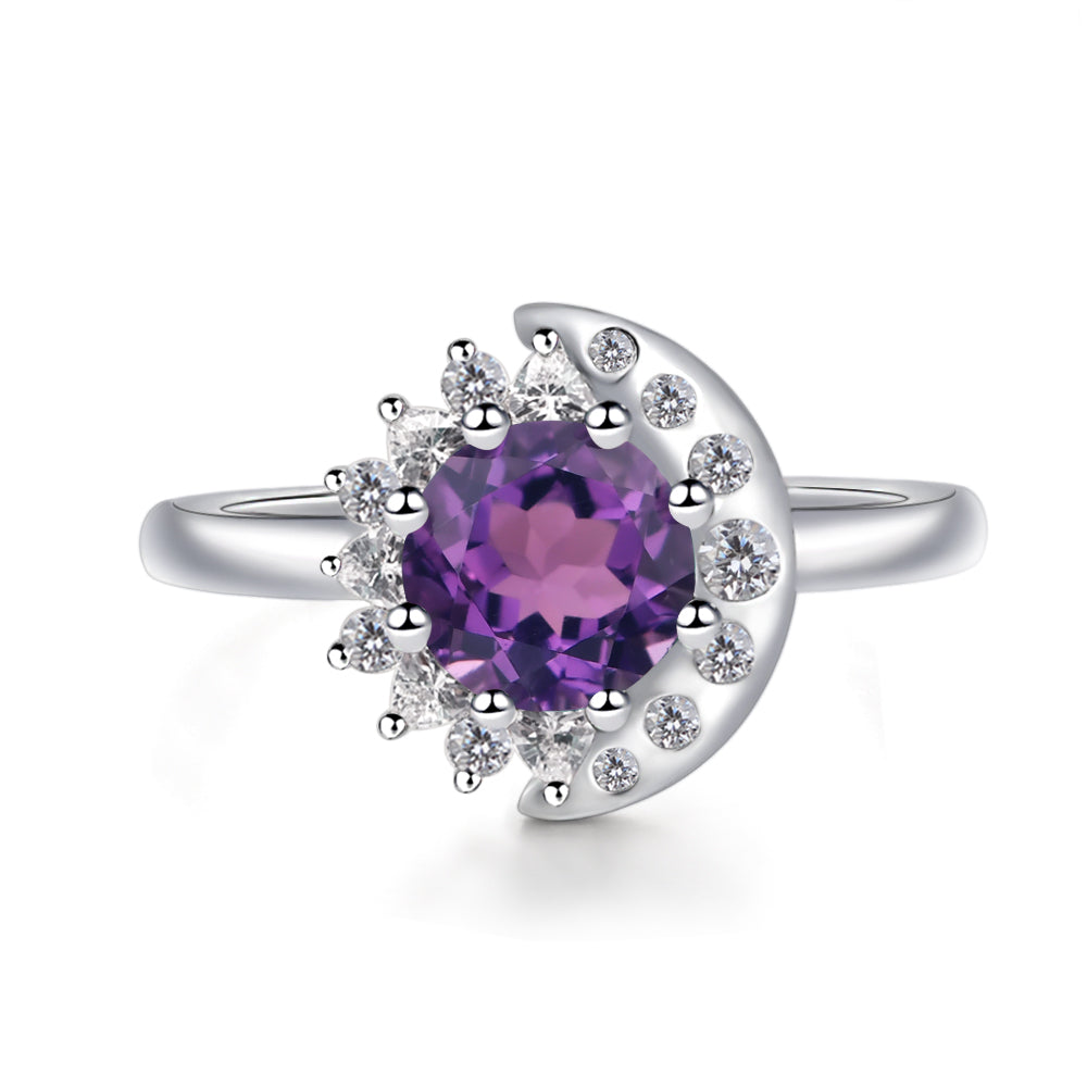 Unique Amethyst Engagement Ring Yellow Gold - LUO Jewelry