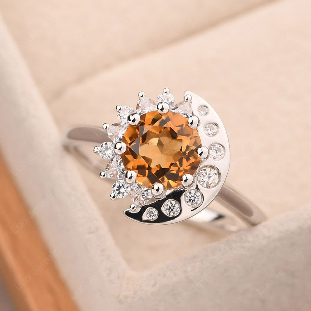 Unique Citrine Engagement Ring Yellow Gold - LUO Jewelry