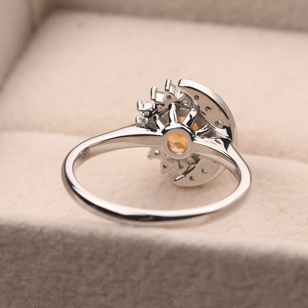 Unique Citrine Engagement Ring Yellow Gold - LUO Jewelry