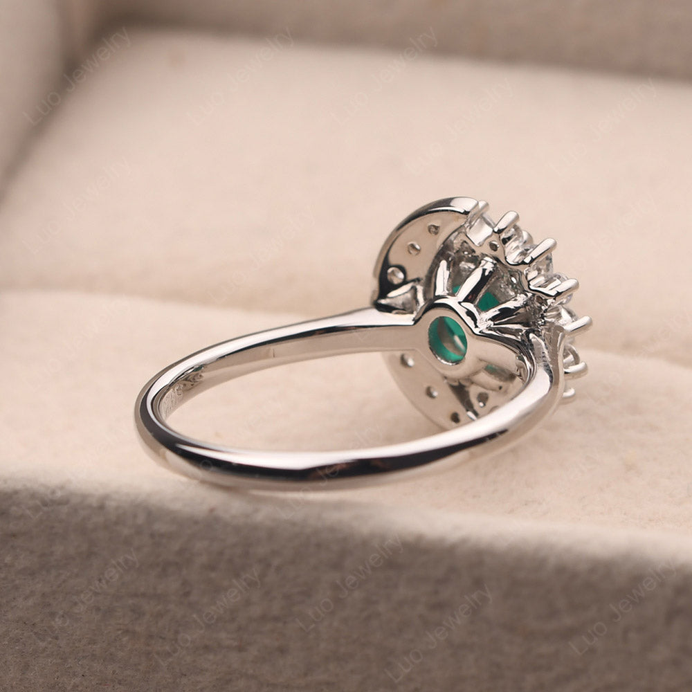 Unique Emerald Engagement Ring Yellow Gold - LUO Jewelry