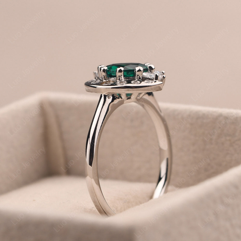 Unique Emerald Engagement Ring Yellow Gold - LUO Jewelry