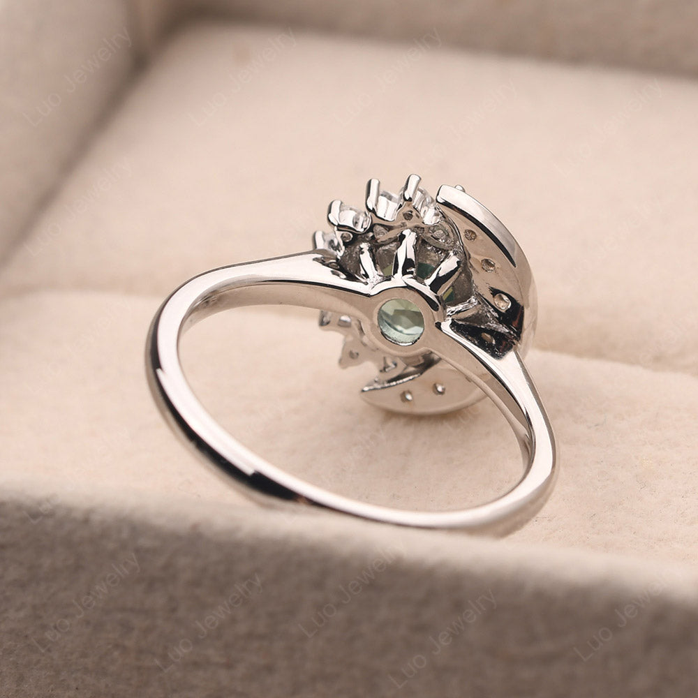 Unique Green Sapphire Engagement Ring Yellow Gold - LUO Jewelry