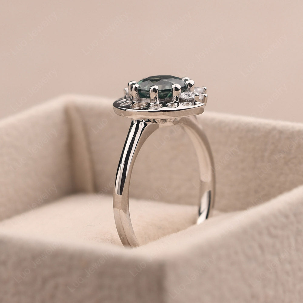 Unique Green Sapphire Engagement Ring Yellow Gold - LUO Jewelry