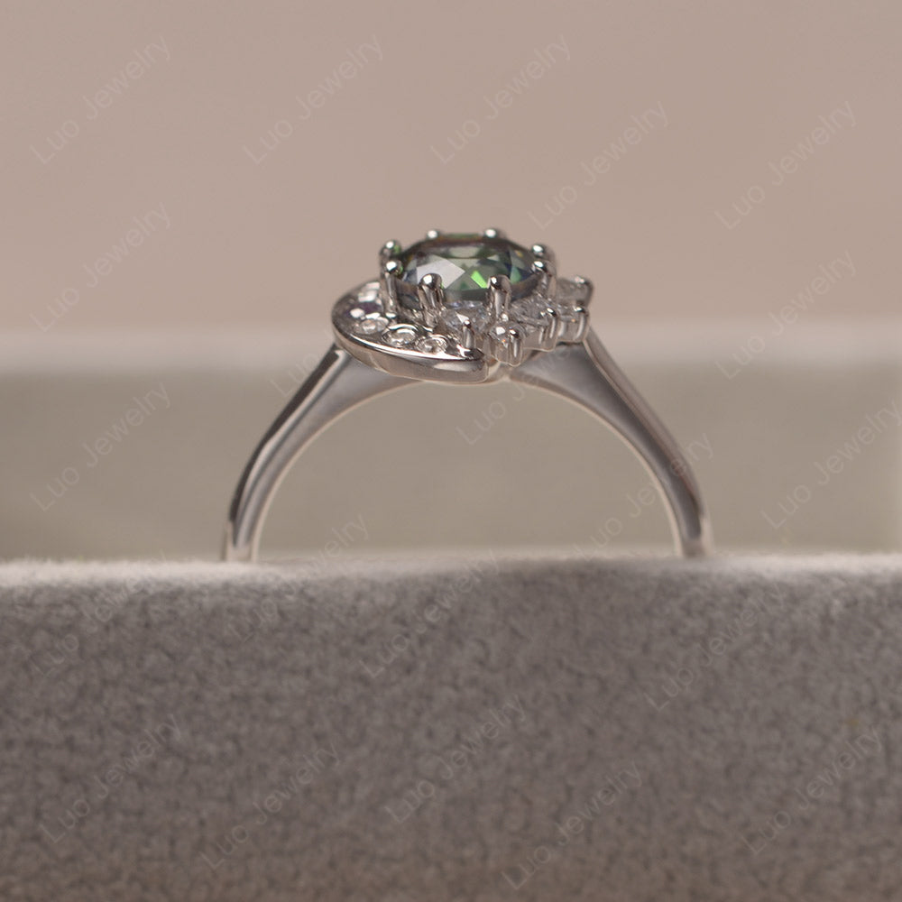 Unique Mystic Topaz Engagement Ring Yellow Gold - LUO Jewelry