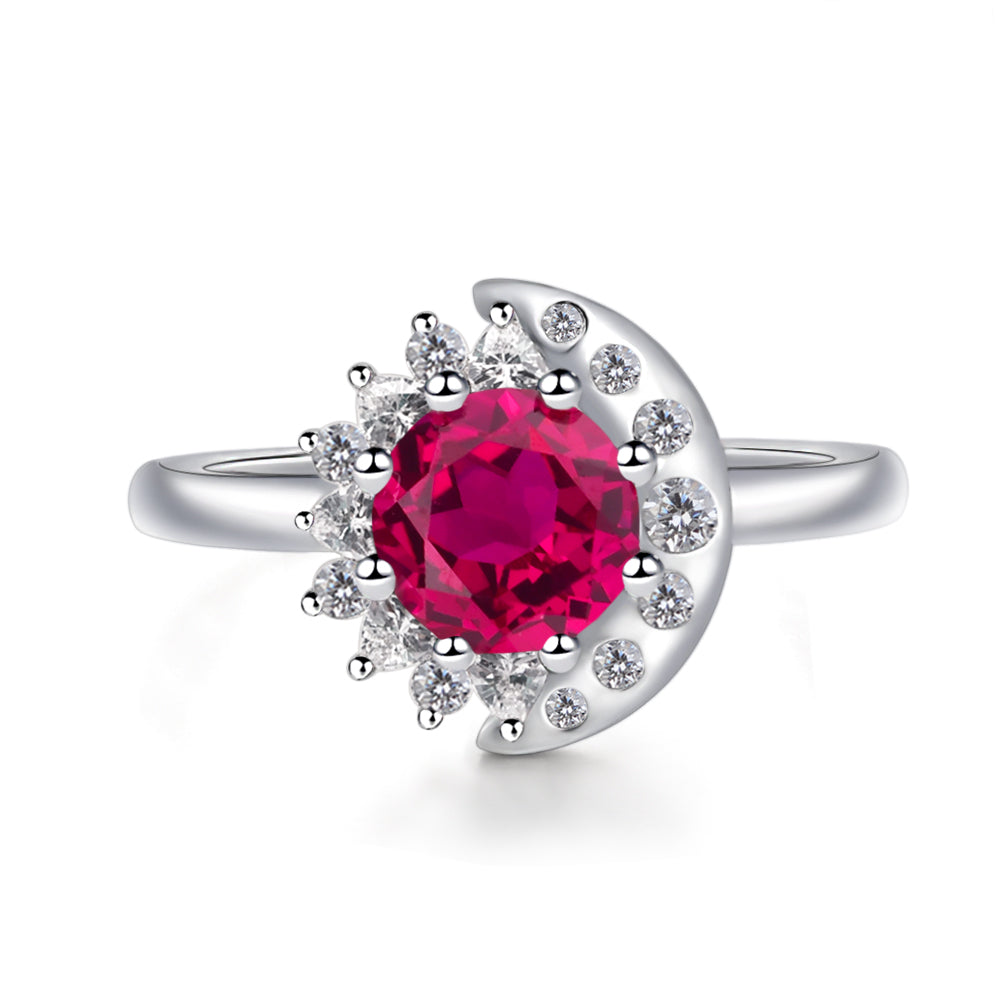 Unique Ruby Engagement Ring Yellow Gold - LUO Jewelry