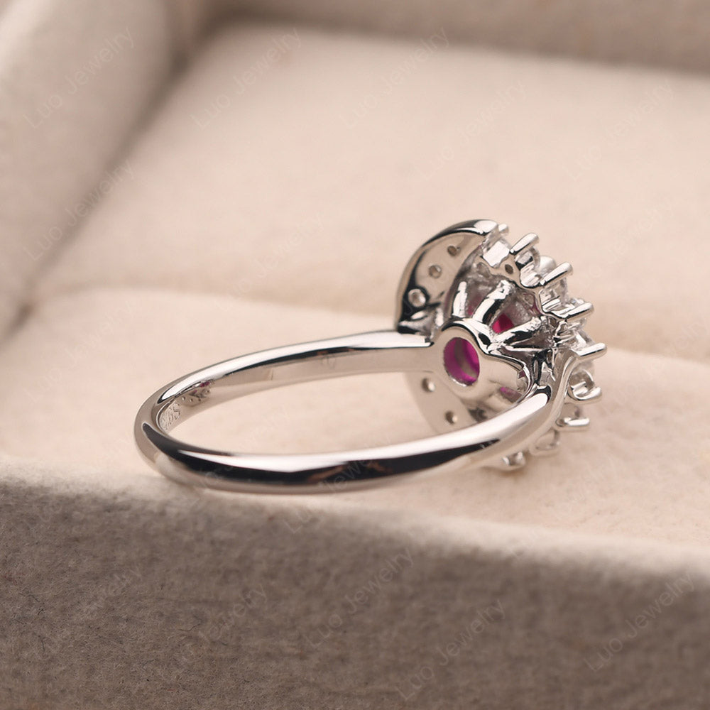 Unique Ruby Engagement Ring Yellow Gold - LUO Jewelry