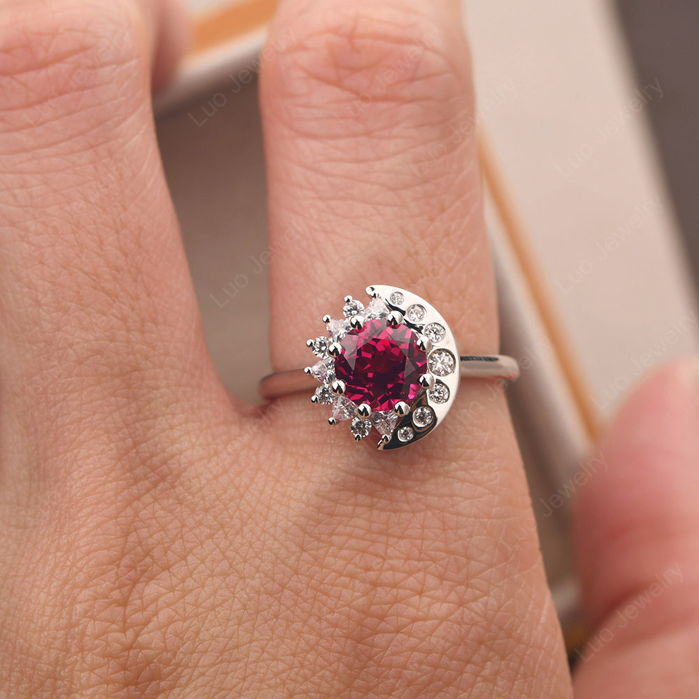 Unique Ruby Engagement Ring Yellow Gold - LUO Jewelry