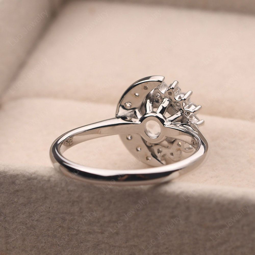 Unique White Topaz Engagement Ring Yellow Gold - LUO Jewelry