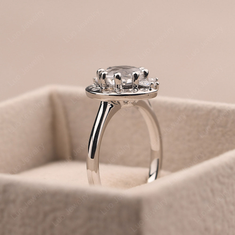 Unique White Topaz Engagement Ring Yellow Gold - LUO Jewelry