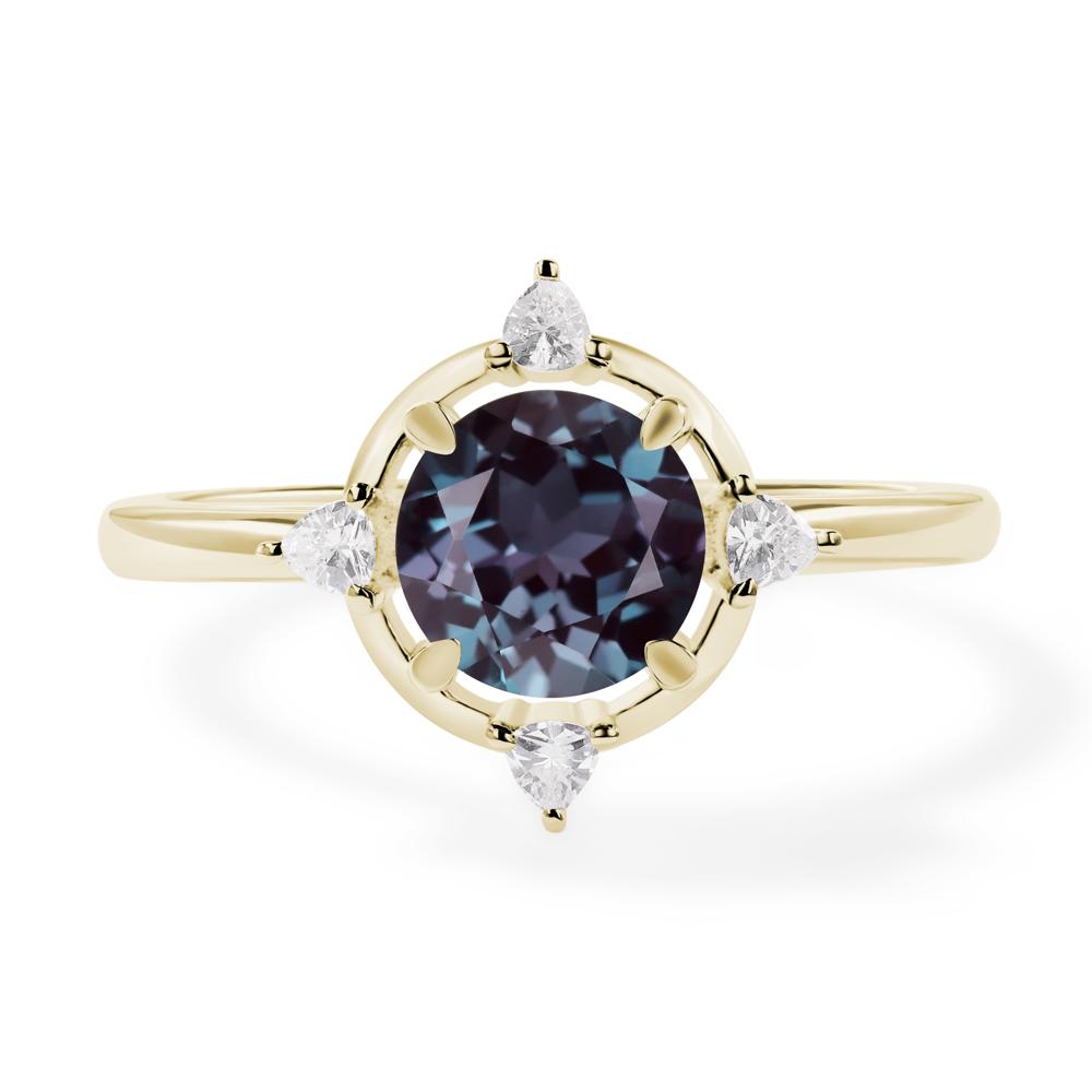 Alexandrite North Star Engagement Ring - LUO Jewelry #metal_14k yellow gold