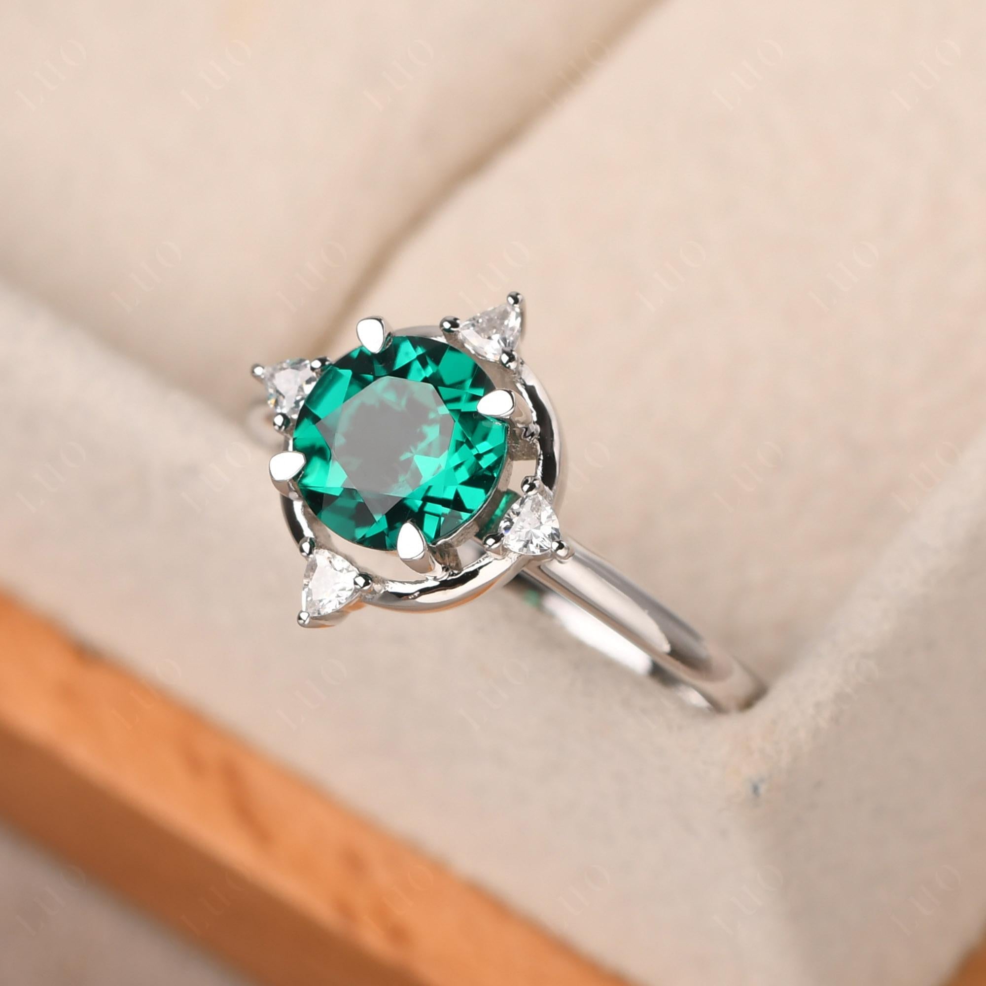 Emerald North Star Engagement Ring - LUO Jewelry