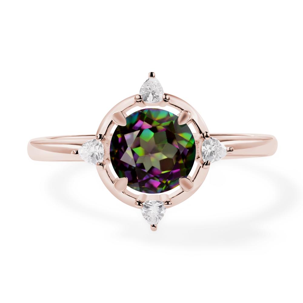 Mystic Topaz North Star Engagement Ring - LUO Jewelry #metal_14k rose gold